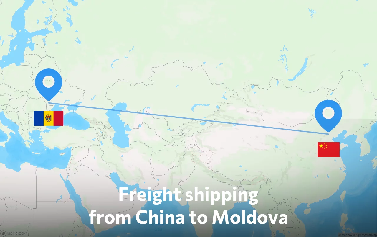 Shipping route from China to Moldova