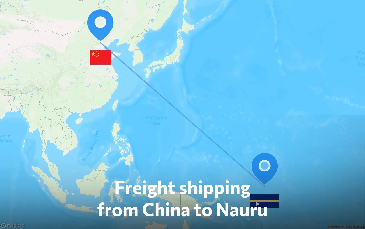 Shipping route from China to Nauru