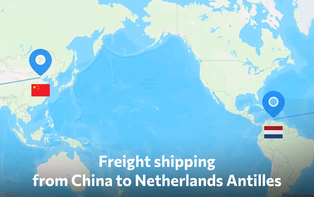 Shipping route from China to Netherlands Antilles