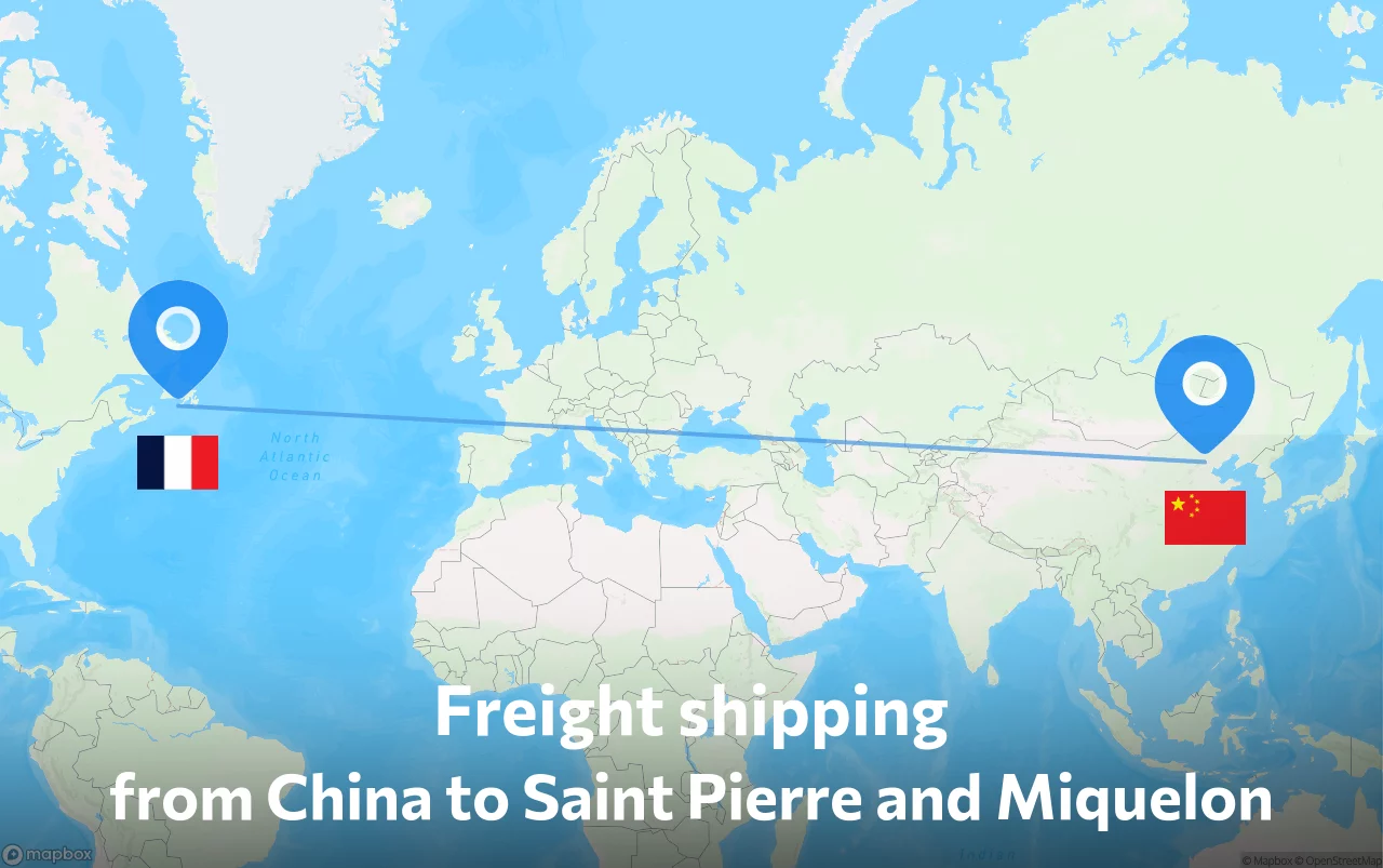 Shipping route from China to Saint Pierre and Miquelon