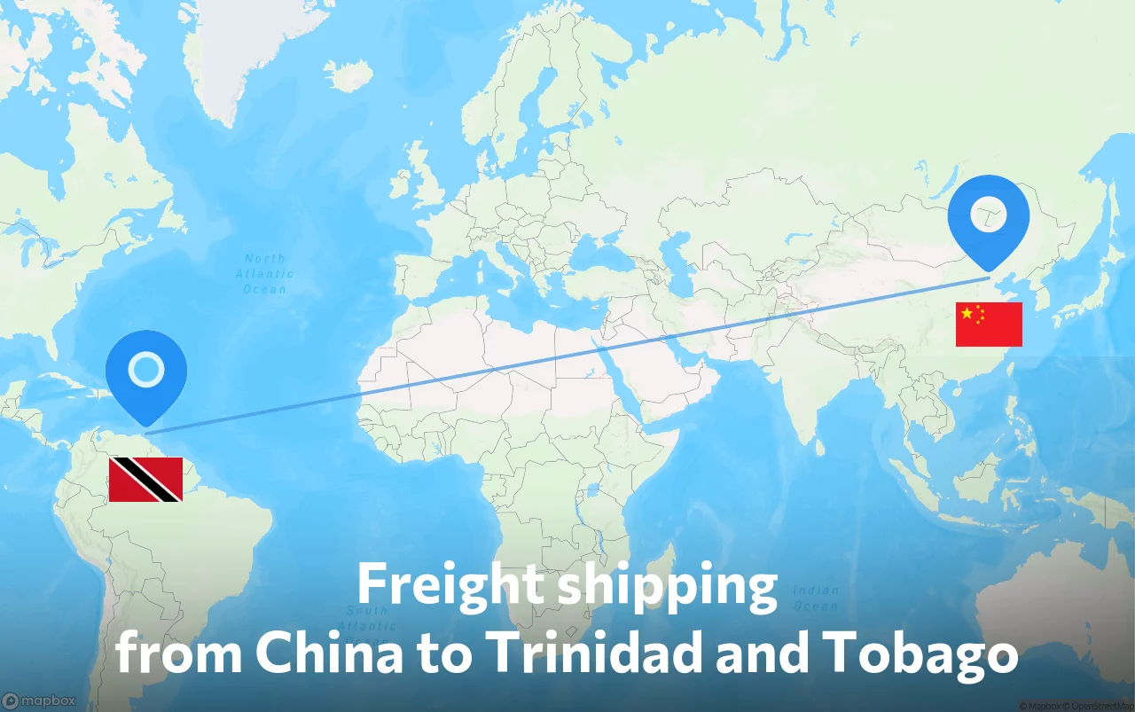 Shipping route from China to Trinidad and Tobago
