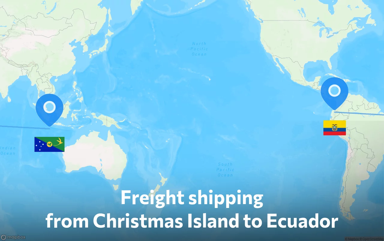 Shipping route from Christmas Island to Ecuador