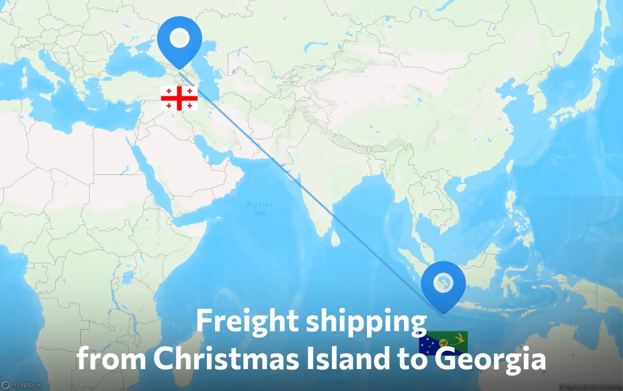 Shipping route from Christmas Island to Georgia