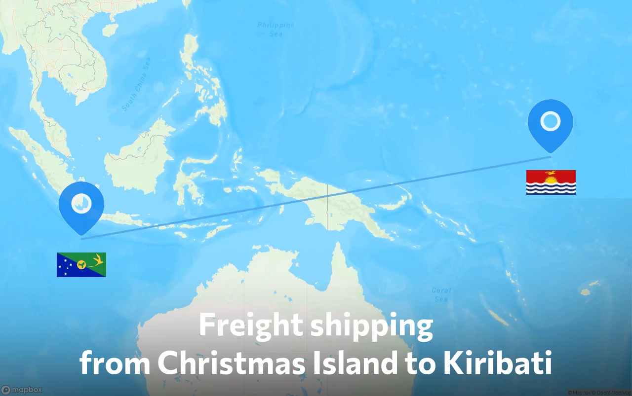 Shipping route from Christmas Island to Kiribati