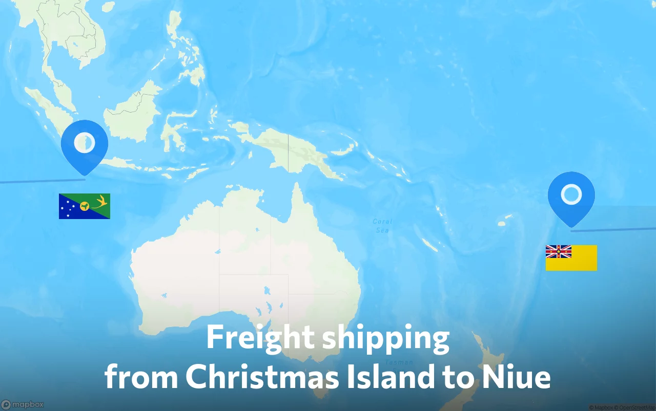 Shipping route from Christmas Island to Niue