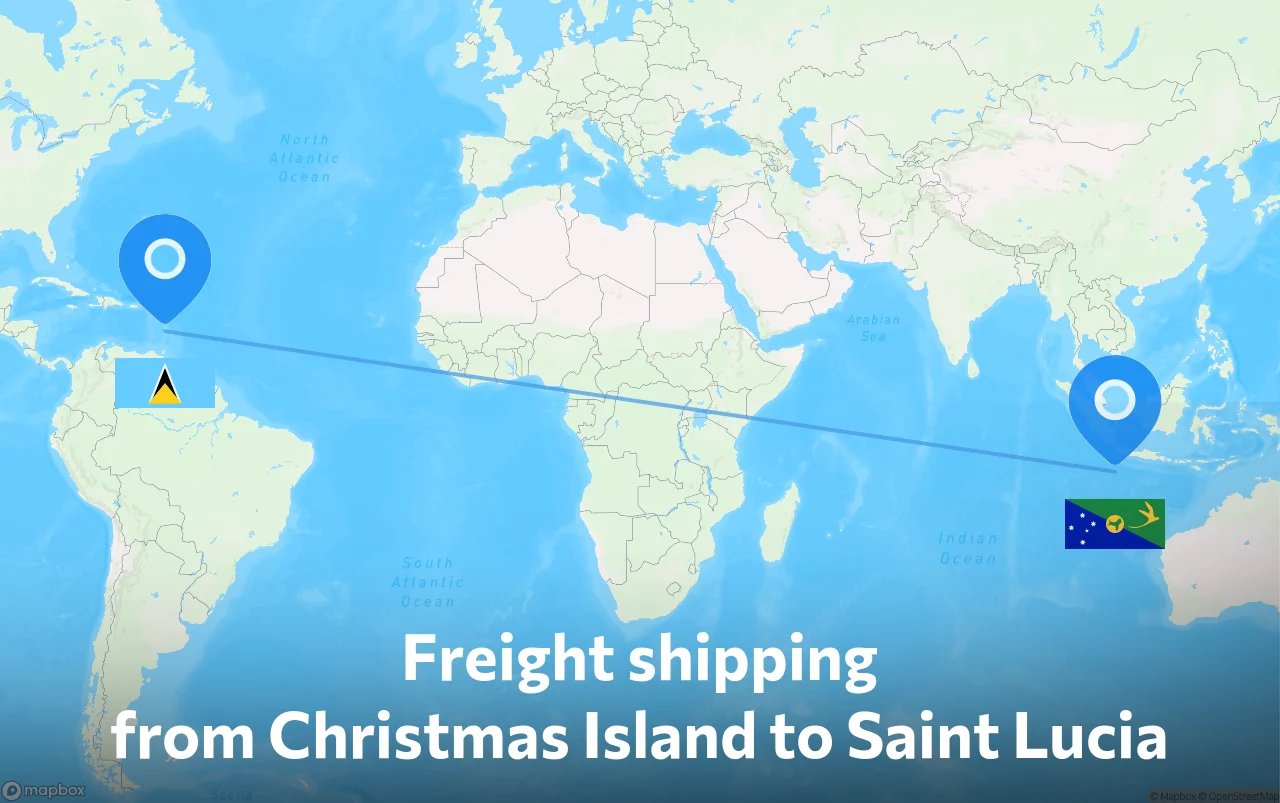 Shipping route from Christmas Island to Saint Lucia