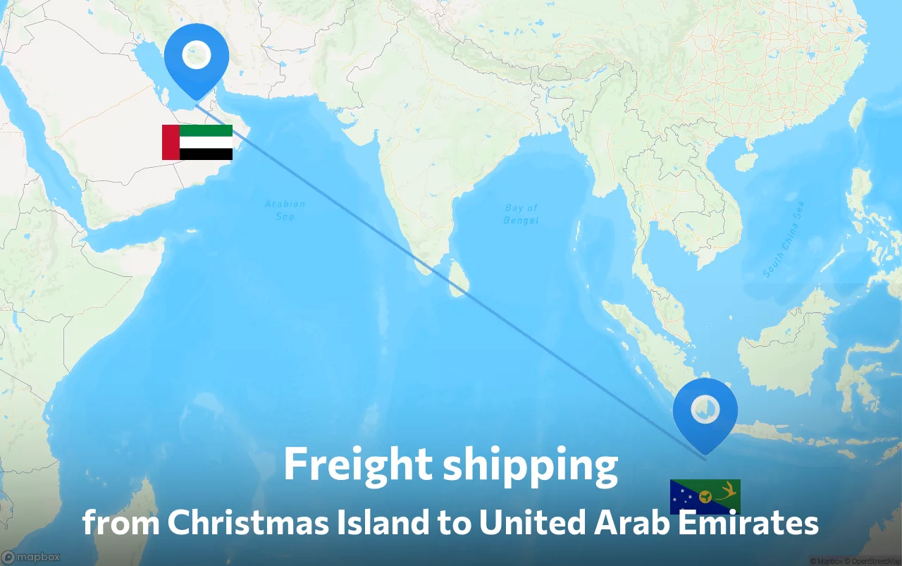 Shipping route from Christmas Island to United Arab Emirates