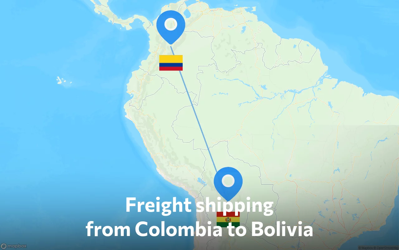 Shipping route from Colombia to Bolivia