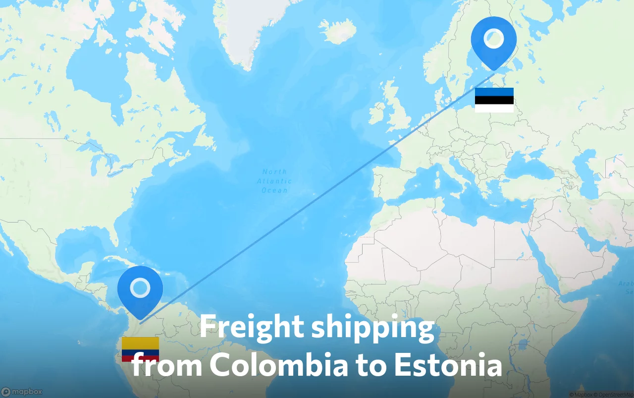Shipping route from Colombia to Estonia