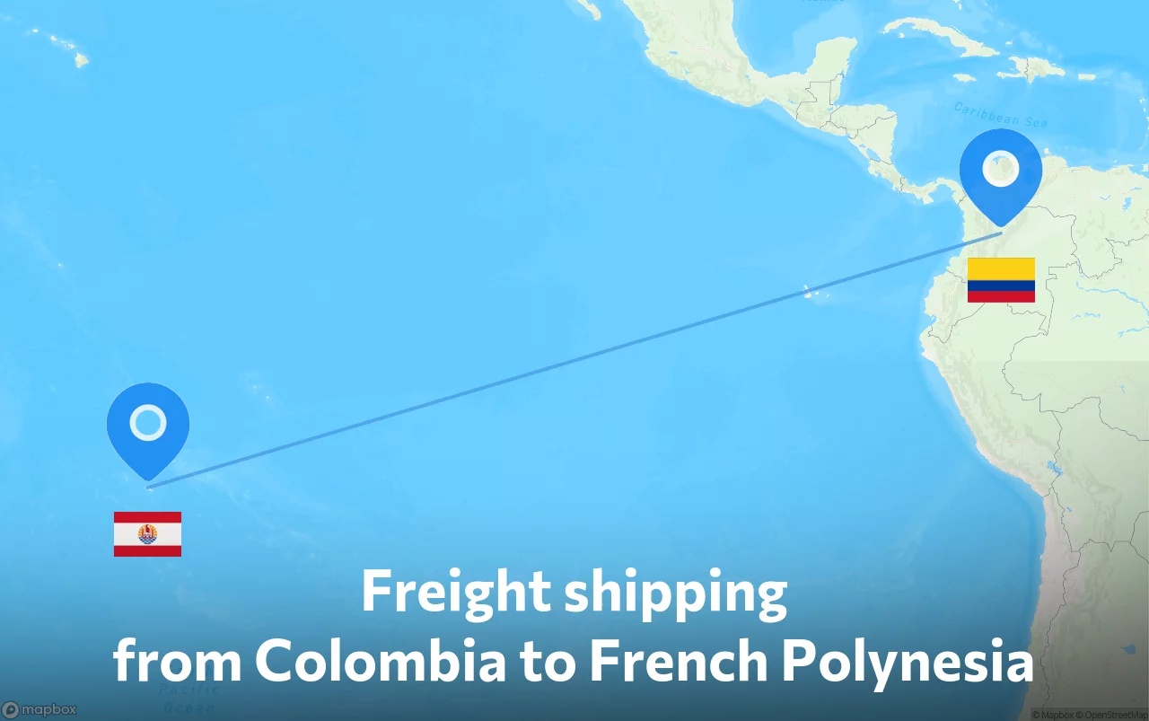 Shipping route from Colombia to French Polynesia