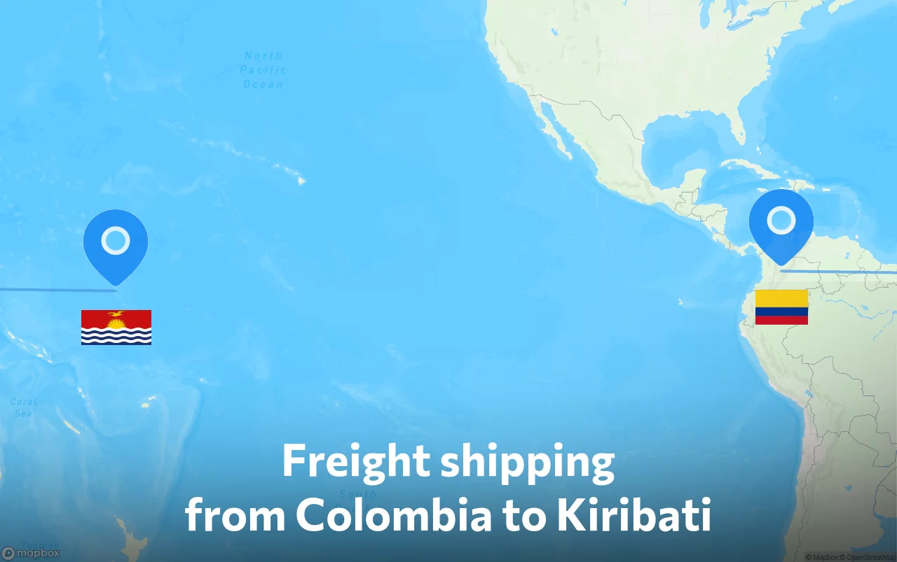 Shipping route from Colombia to Kiribati