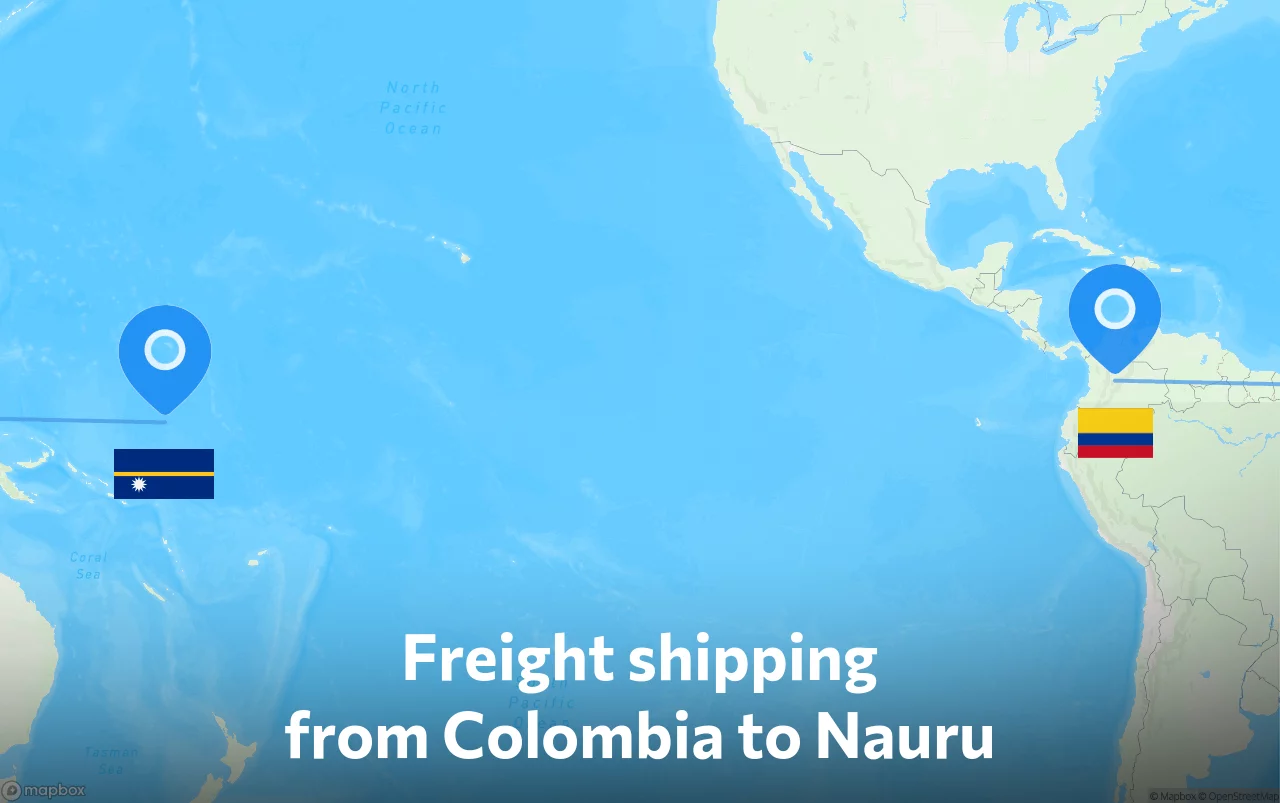 Shipping route from Colombia to Nauru