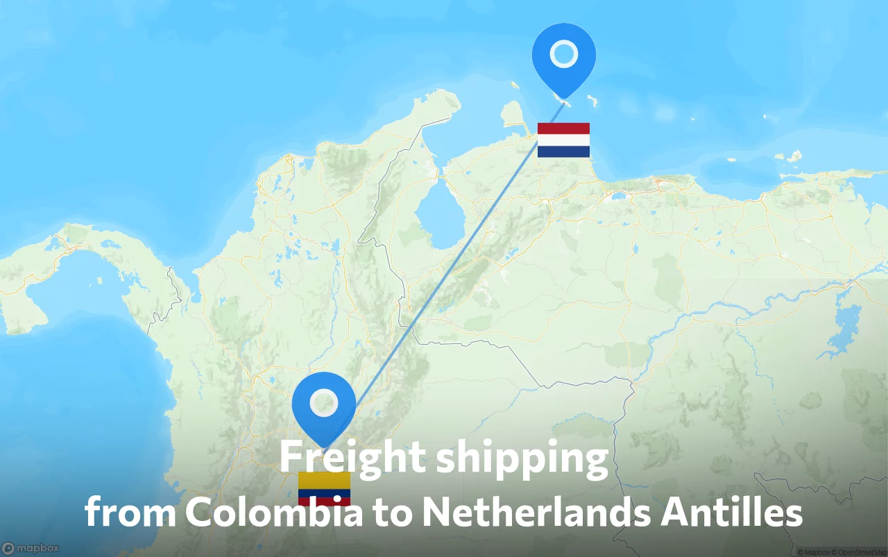 Shipping route from Colombia to Netherlands Antilles
