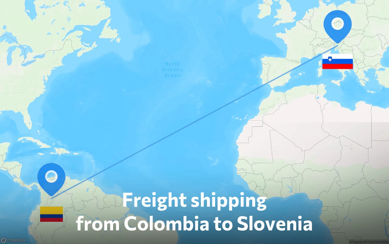 Shipping route from Colombia to Slovenia