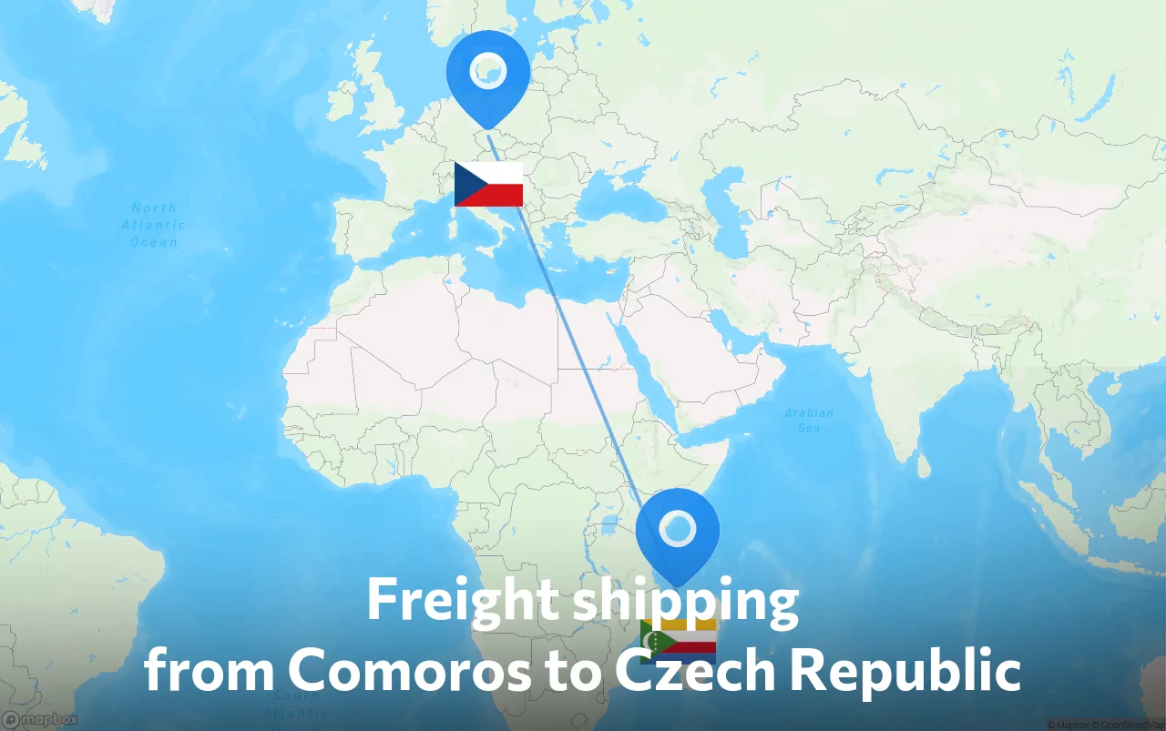 Shipping route from Comoros to Czech Republic