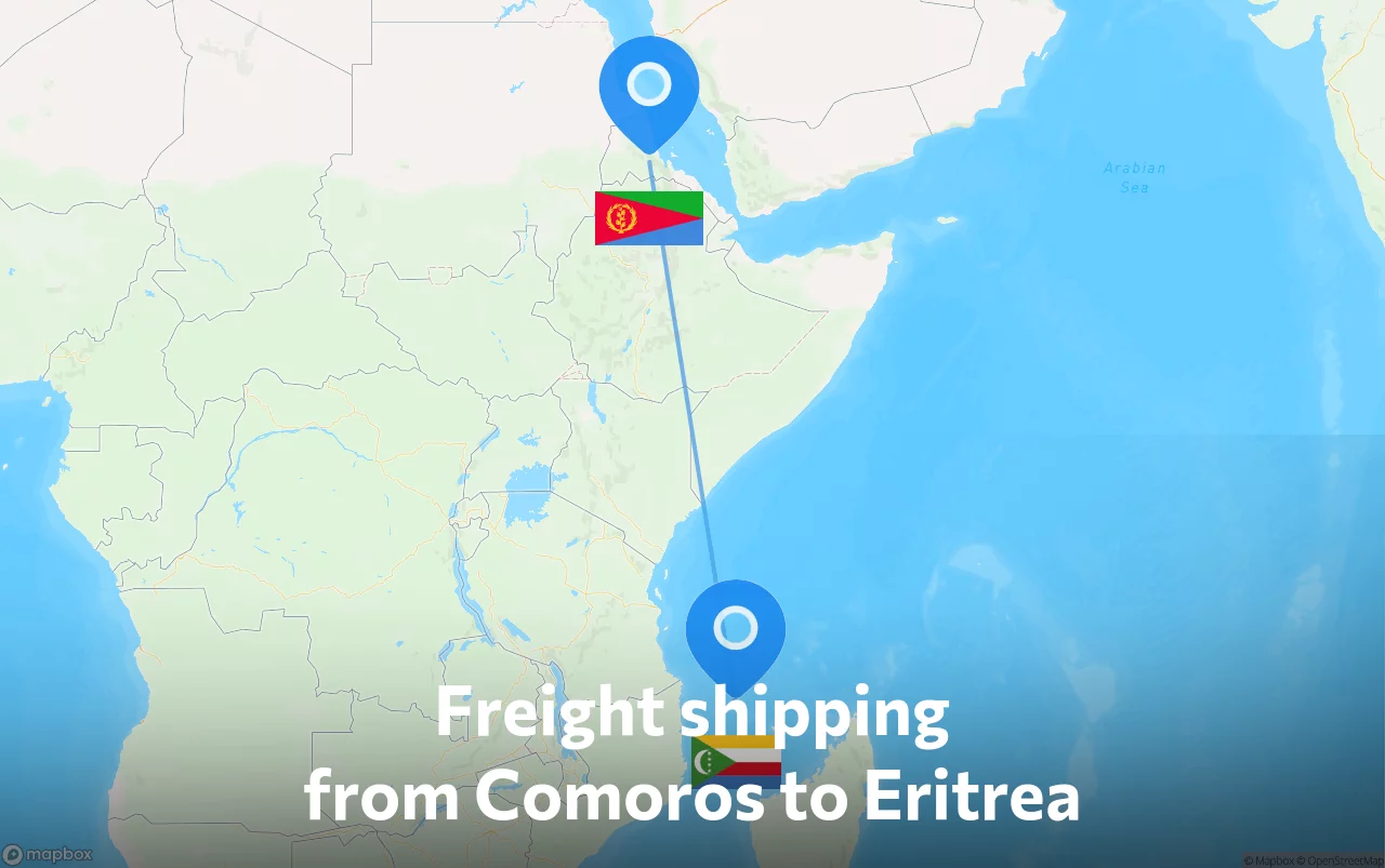 Shipping route from Comoros to Eritrea