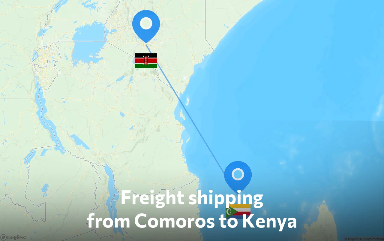 Shipping route from Comoros to Kenya