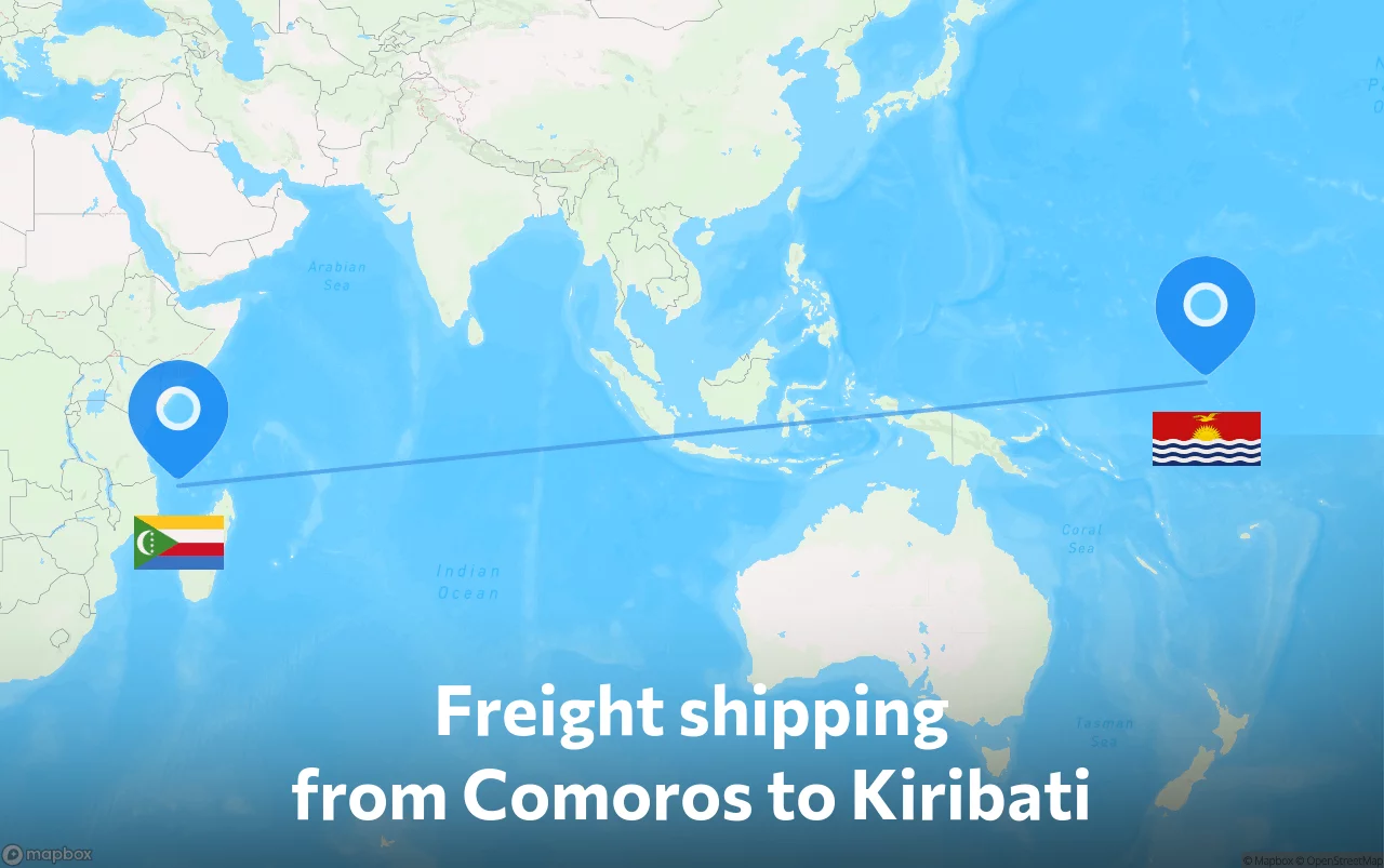 Shipping route from Comoros to Kiribati