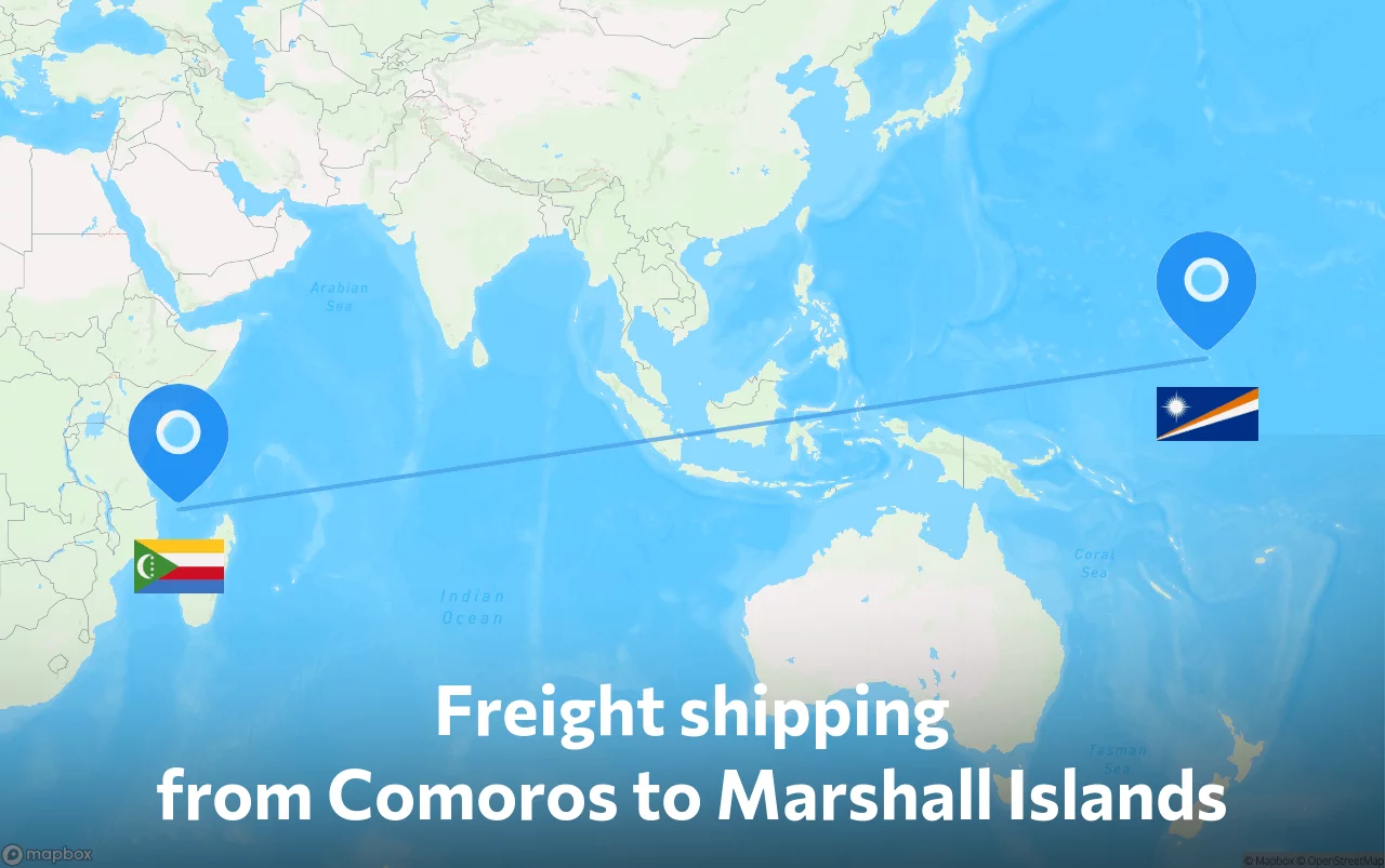 Shipping route from Comoros to Marshall Islands