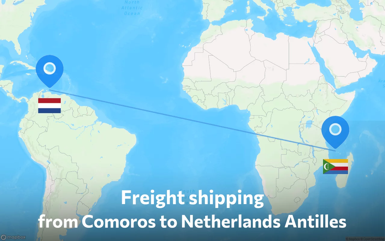 Shipping route from Comoros to Netherlands Antilles