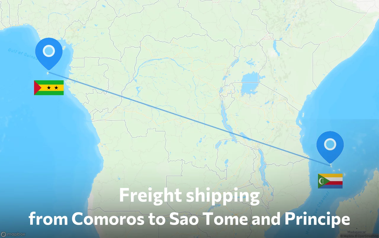 Shipping route from Comoros to Sao Tome and Principe