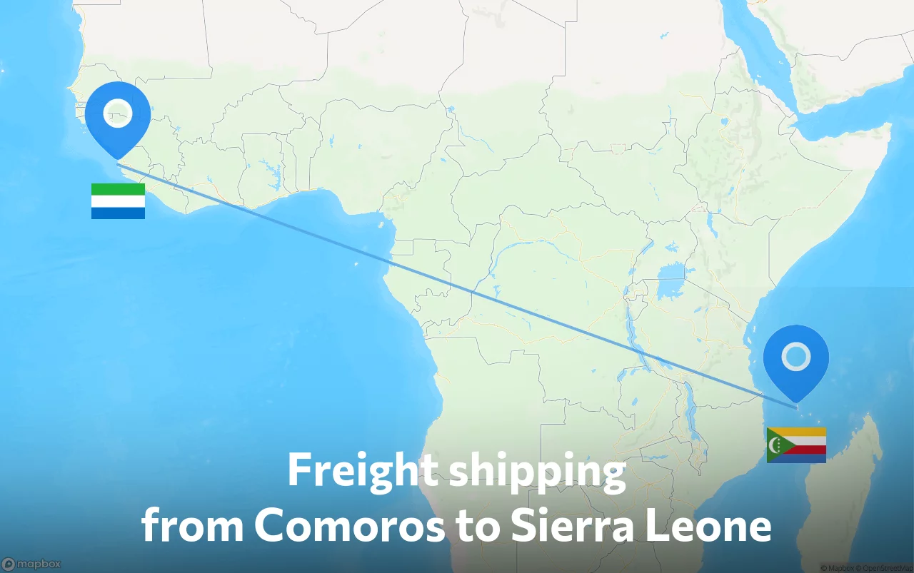 Shipping route from Comoros to Sierra Leone