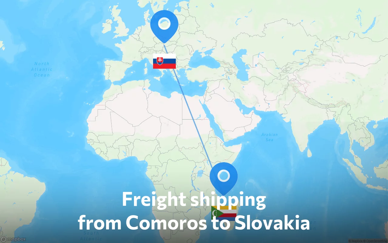Shipping route from Comoros to Slovakia
