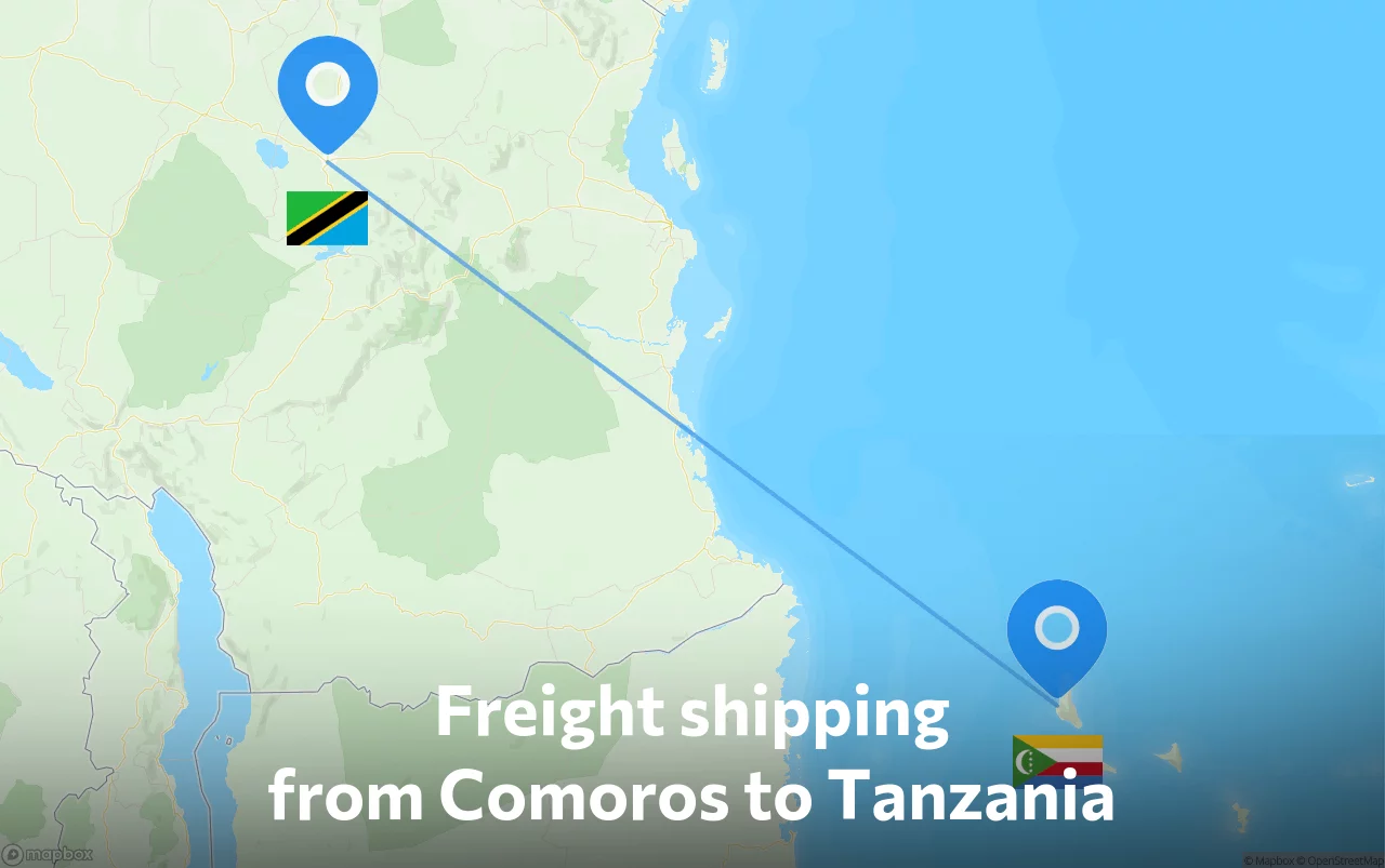 Shipping route from Comoros to Tanzania