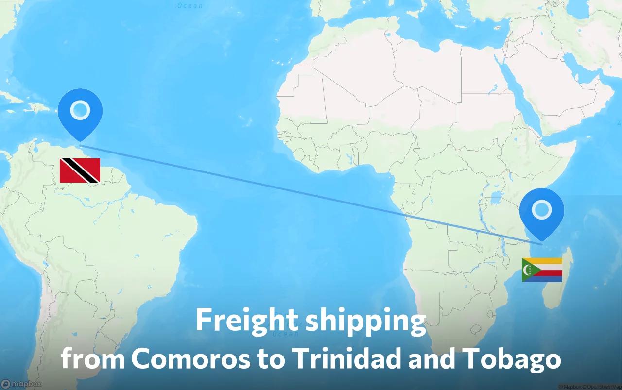 Shipping route from Comoros to Trinidad and Tobago