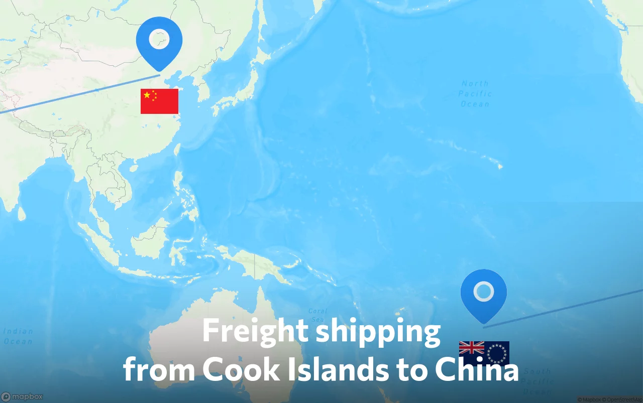 Shipping route from Cook Islands to China