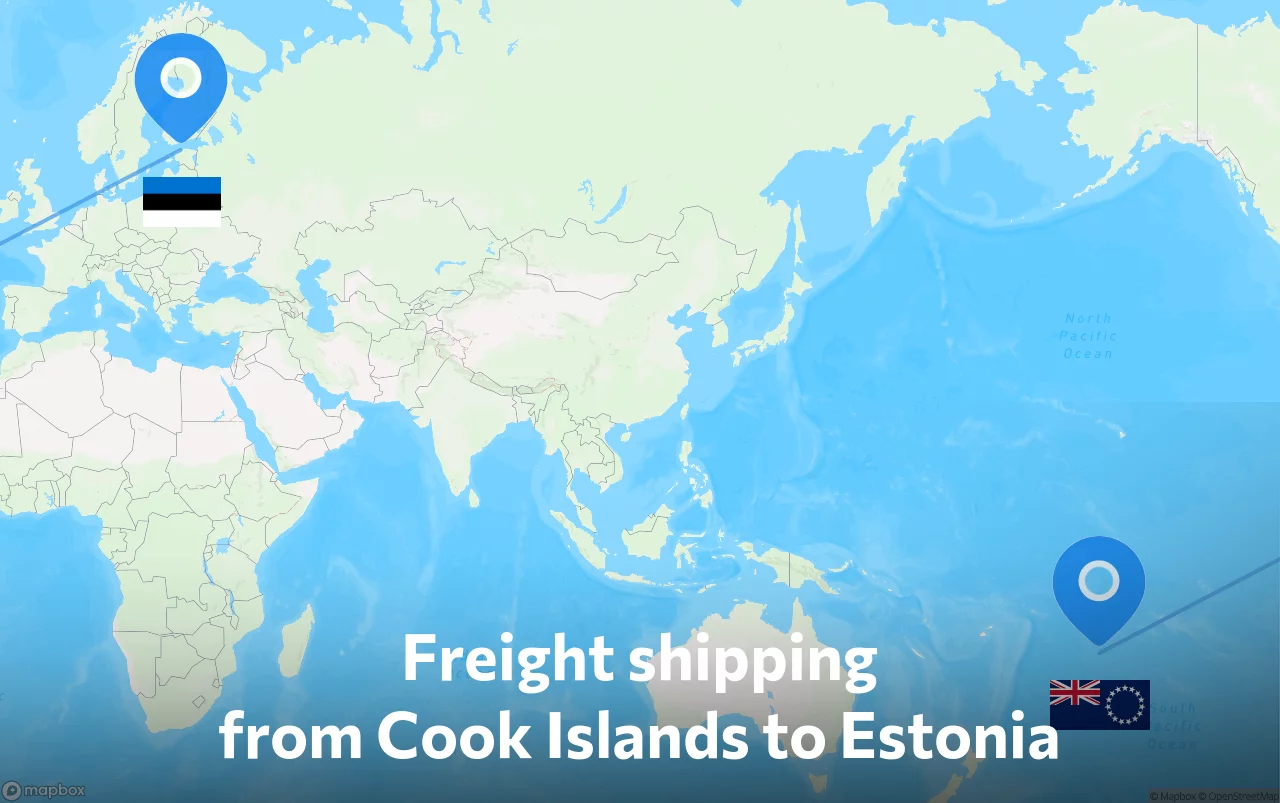 Shipping route from Cook Islands to Estonia