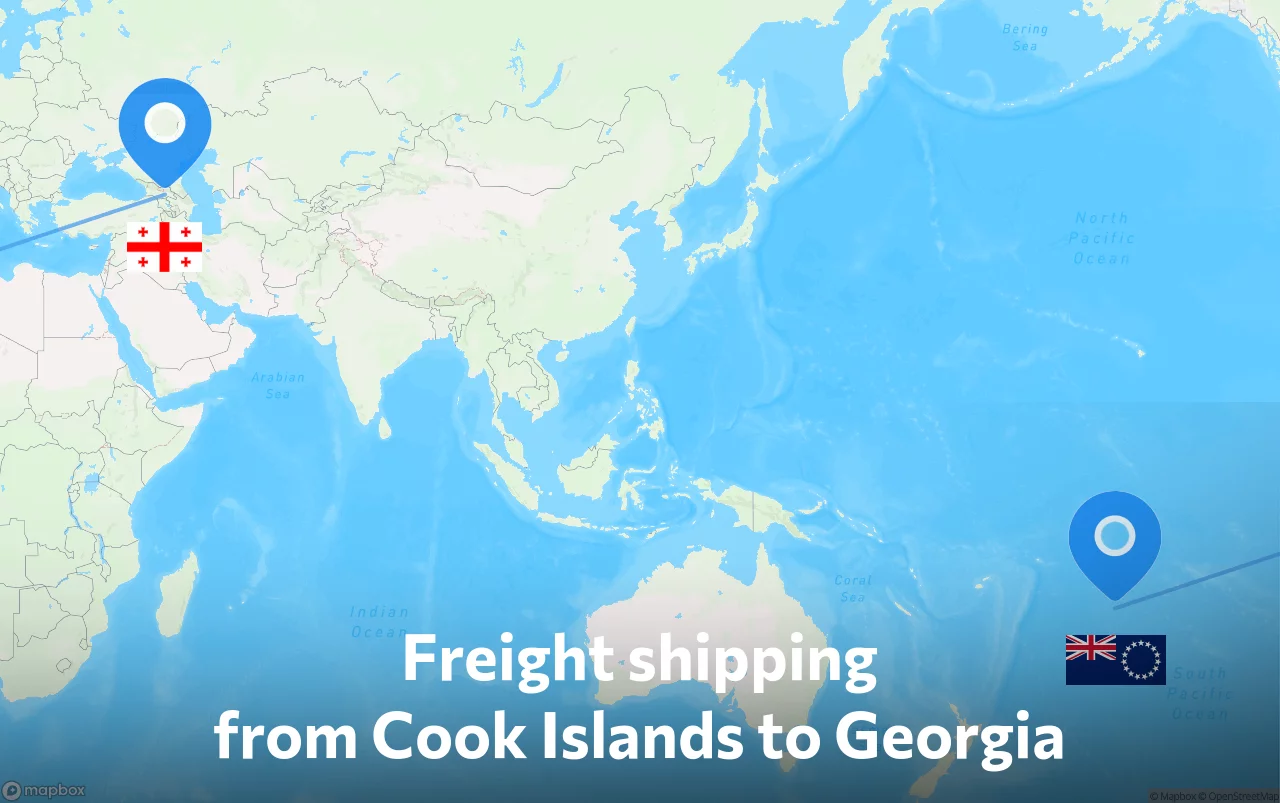 Shipping route from Cook Islands to Georgia