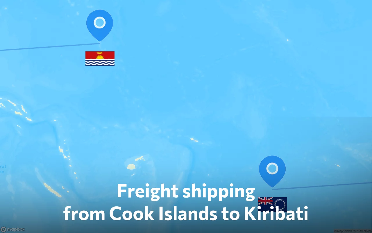 Shipping route from Cook Islands to Kiribati