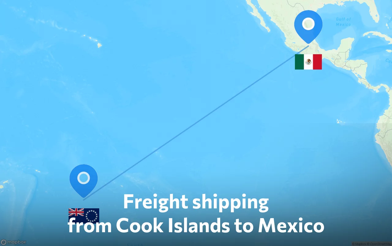 Shipping route from Cook Islands to Mexico