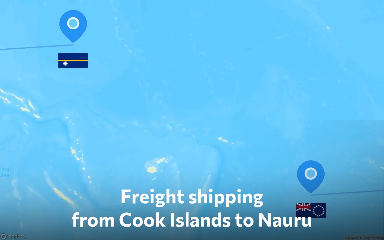 Shipping route from Cook Islands to Nauru