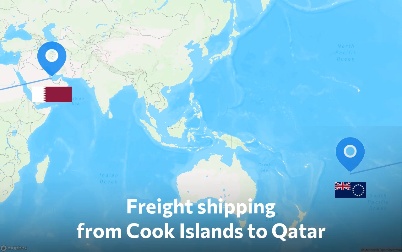 Shipping route from Cook Islands to Qatar