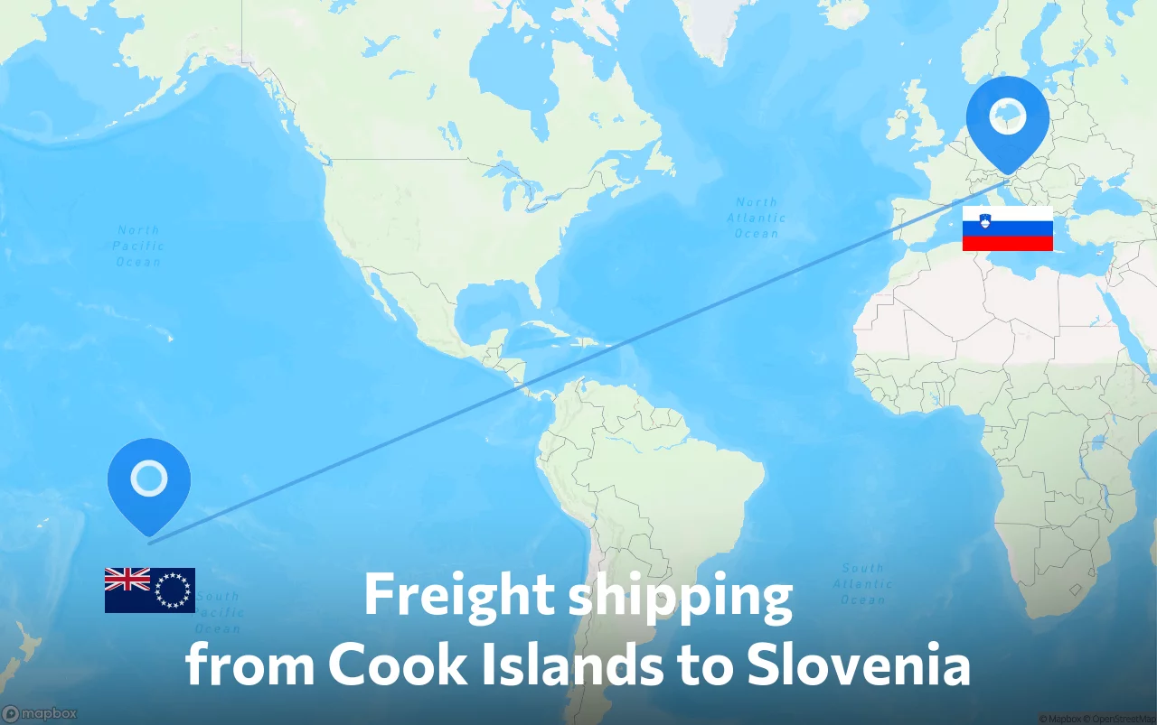 Shipping route from Cook Islands to Slovenia