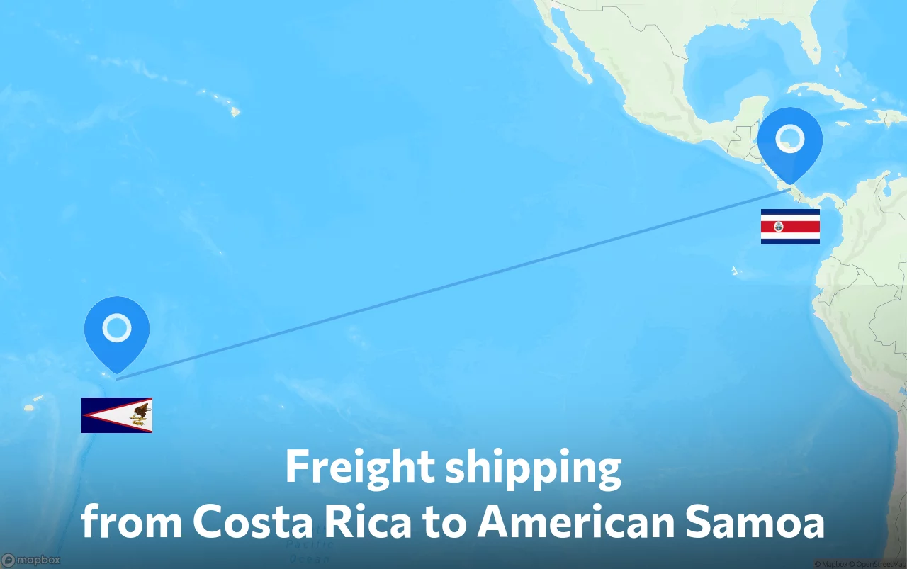 Shipping route from Costa Rica to American Samoa