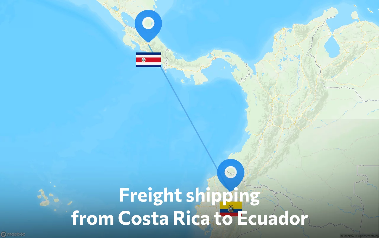 Shipping route from Costa Rica to Ecuador