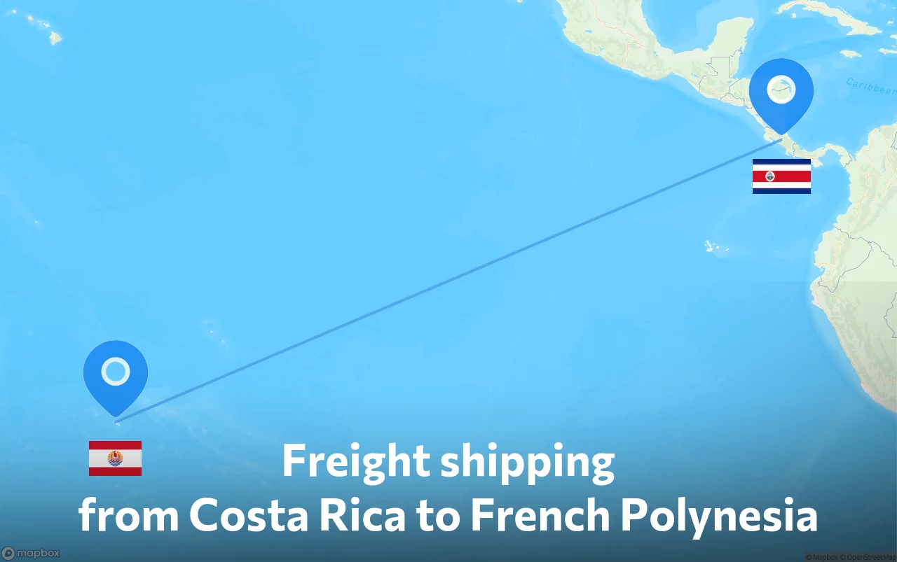 Shipping route from Costa Rica to French Polynesia