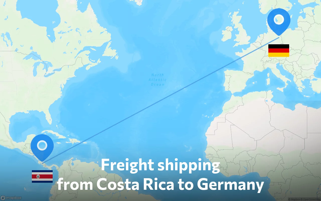Shipping route from Costa Rica to Germany