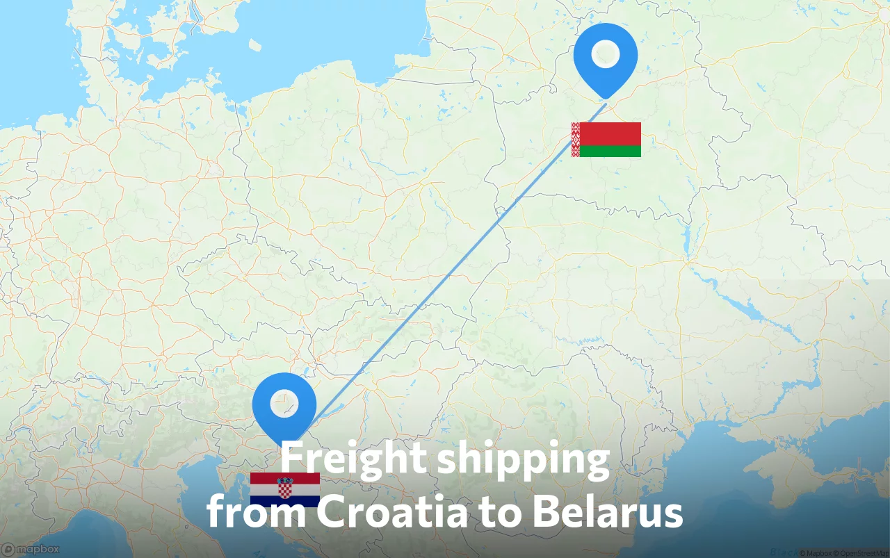 Shipping route from Croatia to Belarus