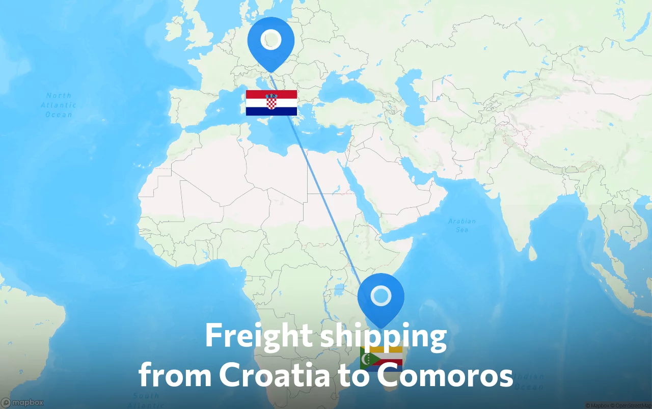 Shipping route from Croatia to Comoros