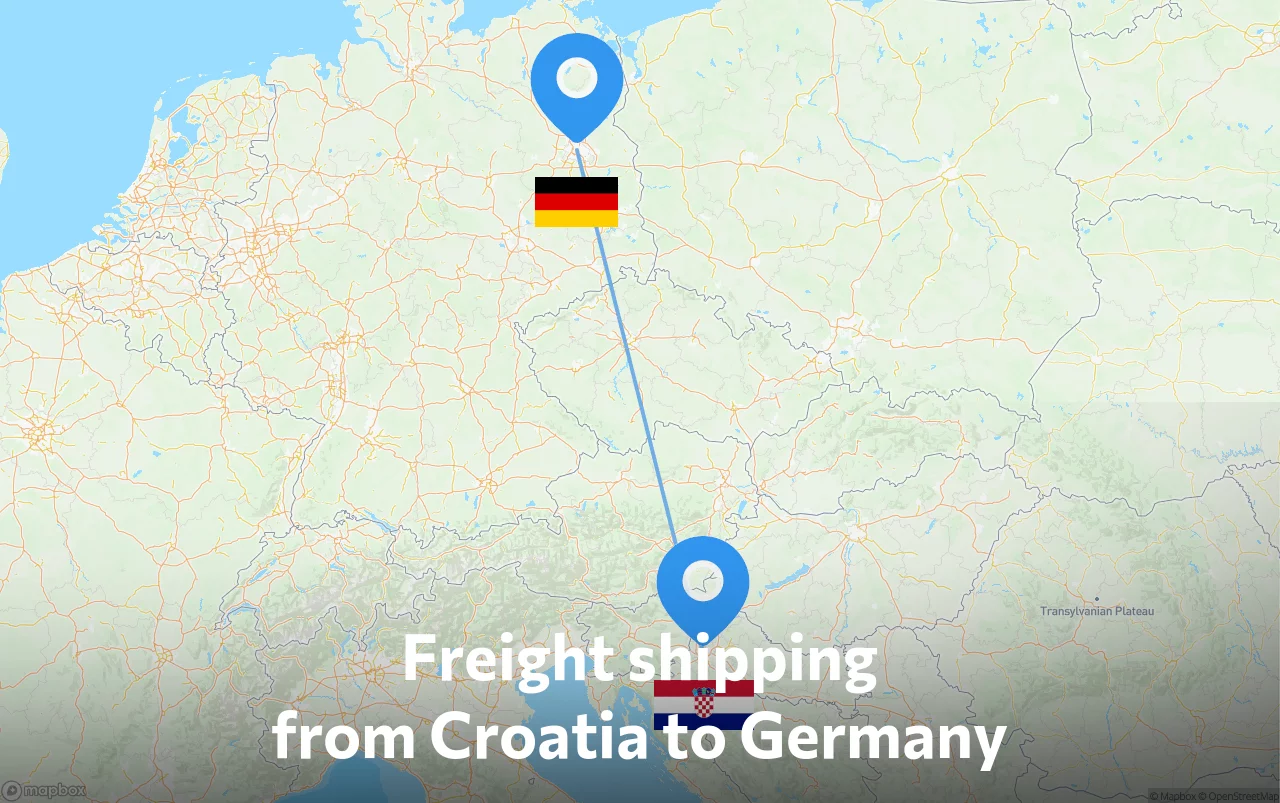 Shipping route from Croatia to Germany
