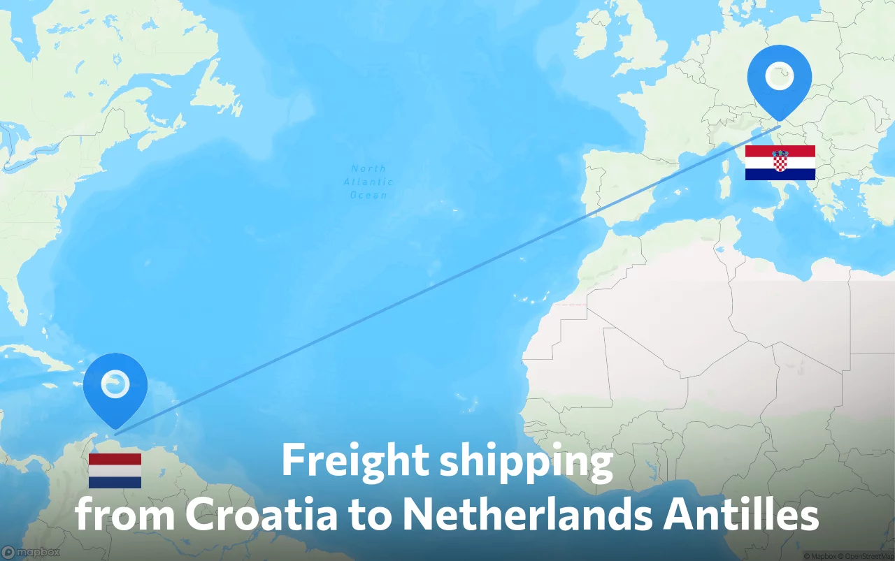 Shipping route from Croatia to Netherlands Antilles