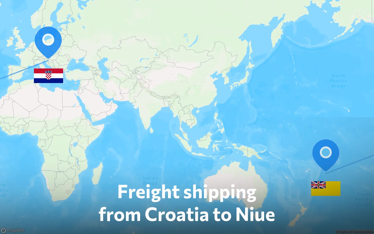 Shipping route from Croatia to Niue