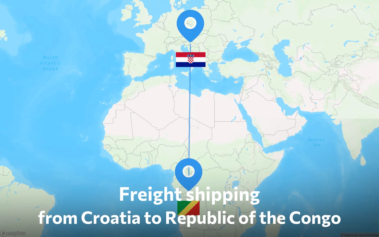 Shipping route from Croatia to Republic of the Congo