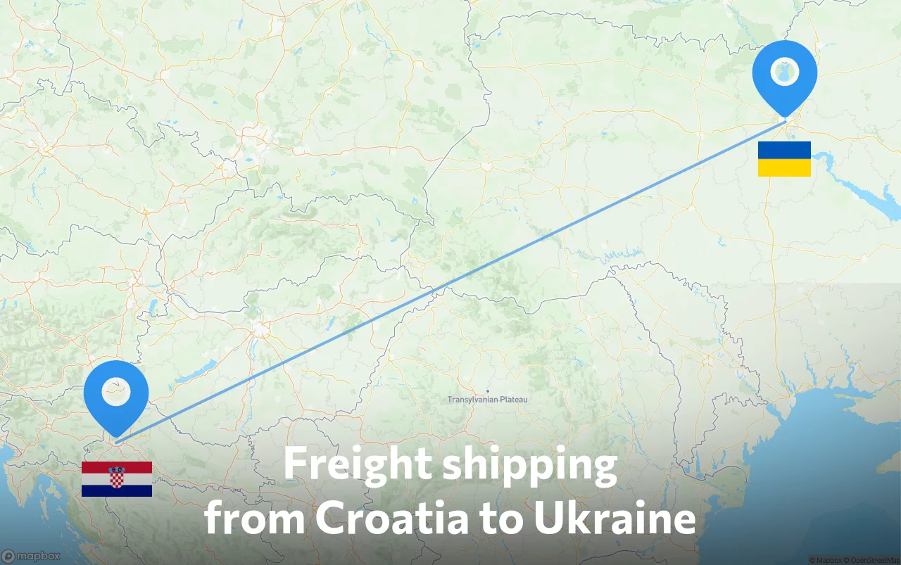 Shipping route from Croatia to Ukraine