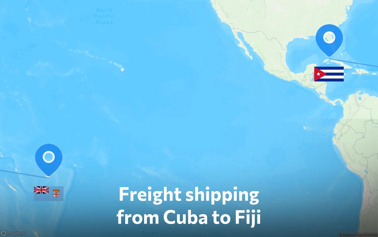 Shipping route from Cuba to Fiji