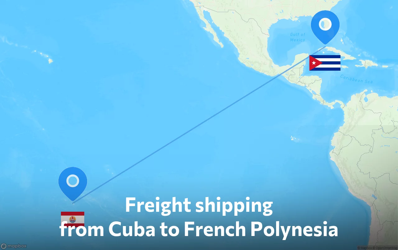 Shipping route from Cuba to French Polynesia